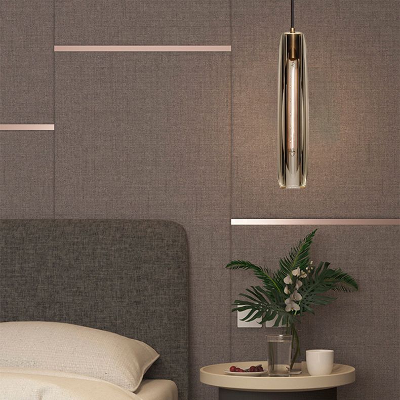 Modern Minimalist Cylindrical Shape Pendant Light Crystal Clear Suspension Light  for Living Room