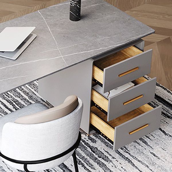 Glam Style Writing Desk Study Room Office Desk with 3-drawer