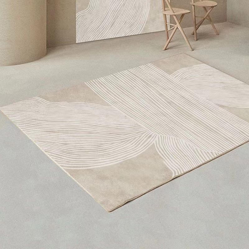 Contemporary Khaki Tone Indoor Rug Washable Carpet Polyester Area Rug for Living Room