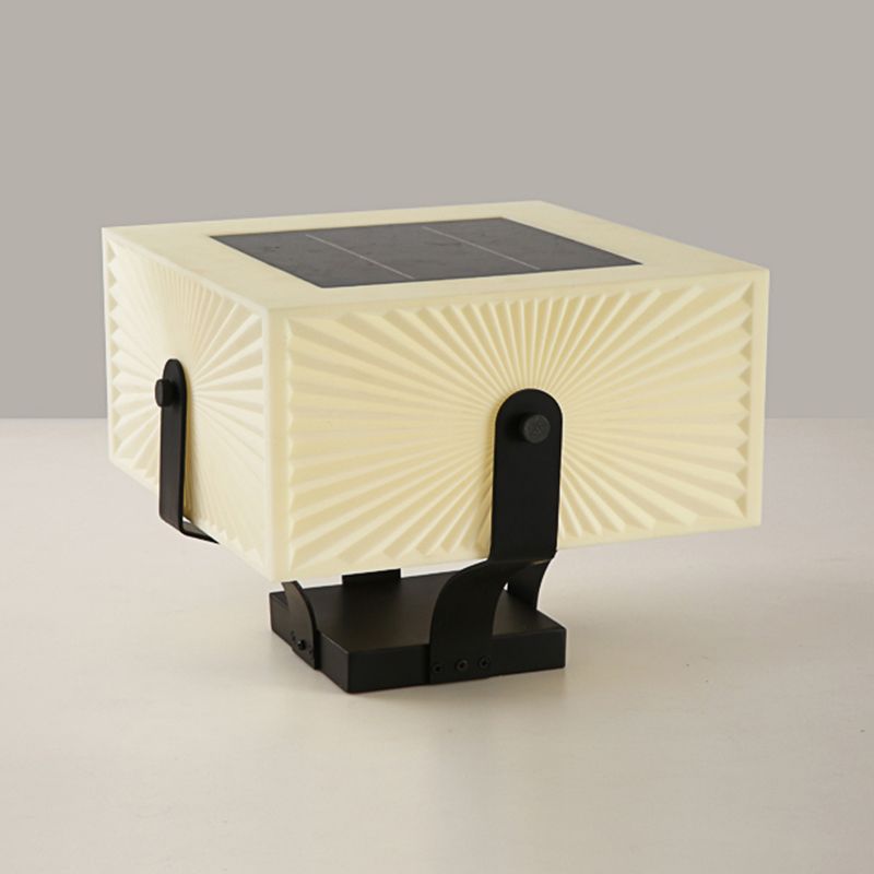 LED Solar Energy Pillar Lamp Stainless Steel Outdoor Light with Acrylic Shade for Garden