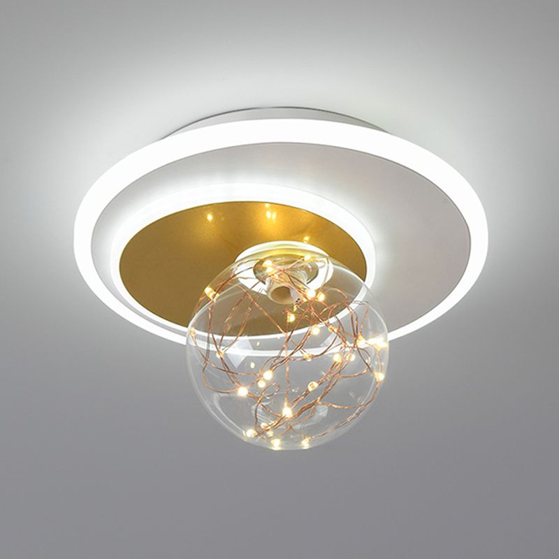 Luz de techo de semi descarga de oro global de oro de estilo moderno de metal LED Semi Flush Light