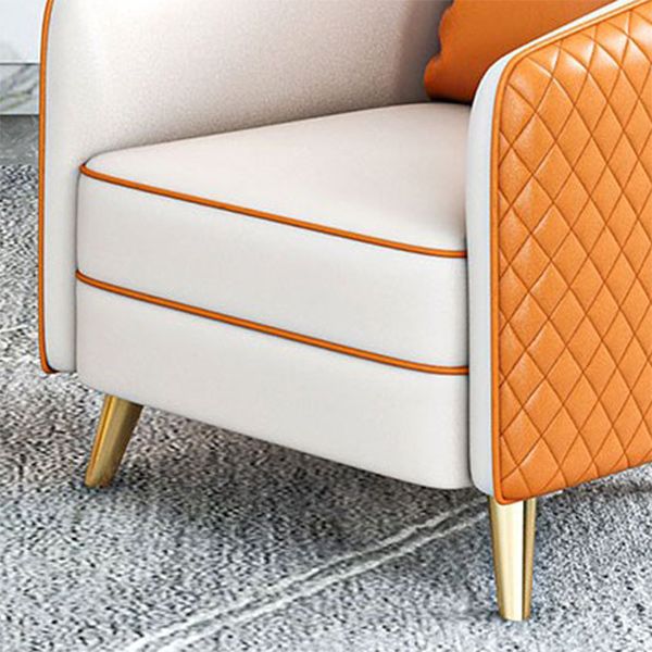 25.59" Wide Faux Leather Sofa Contemporary Standard Sloped Arm Sofa