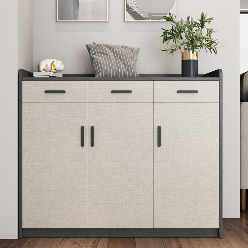 Modern Wood Cabinet Bar Pulls Rectangle Side Cabinet with Drawer