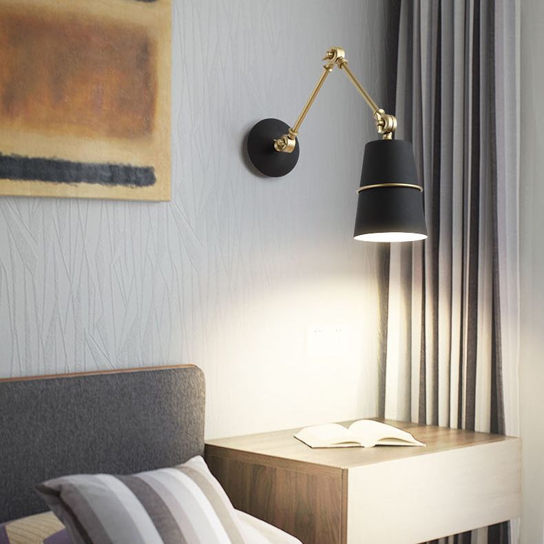 Verstellbare 1-Licht-Kegel Wandleuchten Moderner Aluminium-Wandbeleuchtungsideen in Schwarz und Weiß