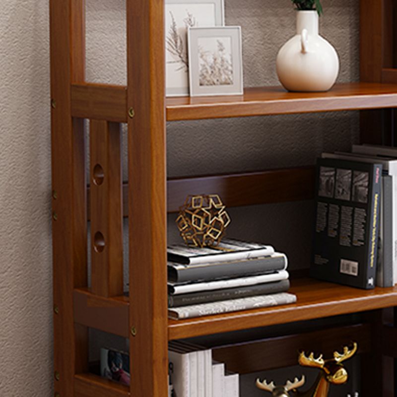 Contemporary Standard Bookshelf Wooden Open Back Bookcase with Shelves