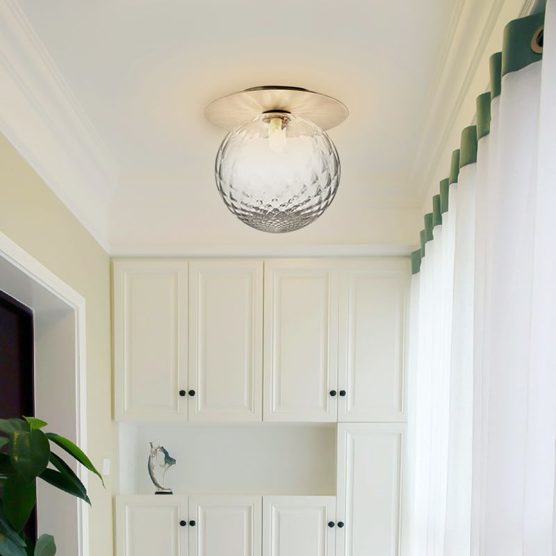 Sphere Ceiling Mounted Fixture Nordic Style Glass Ceiling Light Fixture