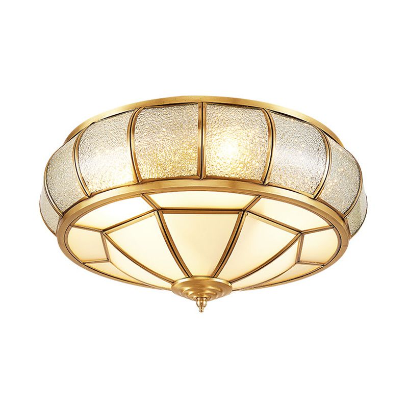 Kreis Flush Mount Tradition Wasserglas Messing 3/4/6 Bulbs Deckenleuchte für Hallway, 14 "/18" /23.5 " Breite