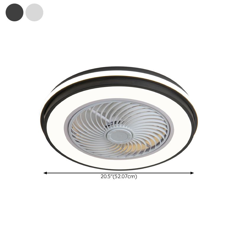 5-Blade Ceiling Fan Metallic Modernism White/Black Fan with Light for Hallway