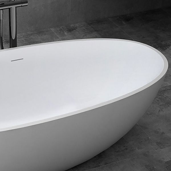 Modern Style Oval Freestanding Bathtub Stone Bathtub with Overflow Trim