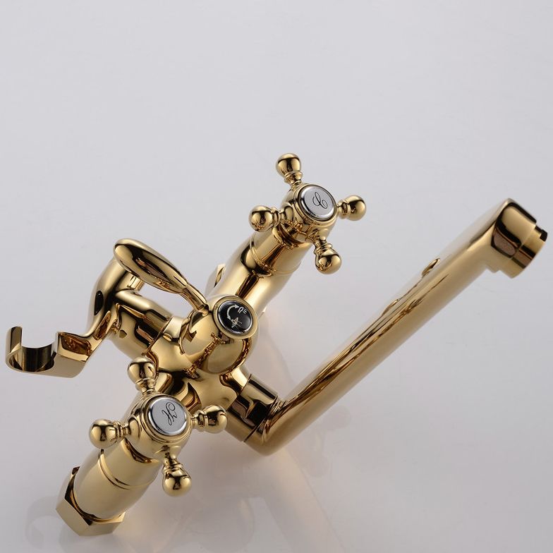 Wall Mounted Bathroom Faucet Metal Swivel Bathroom Faucet with Hand Shower