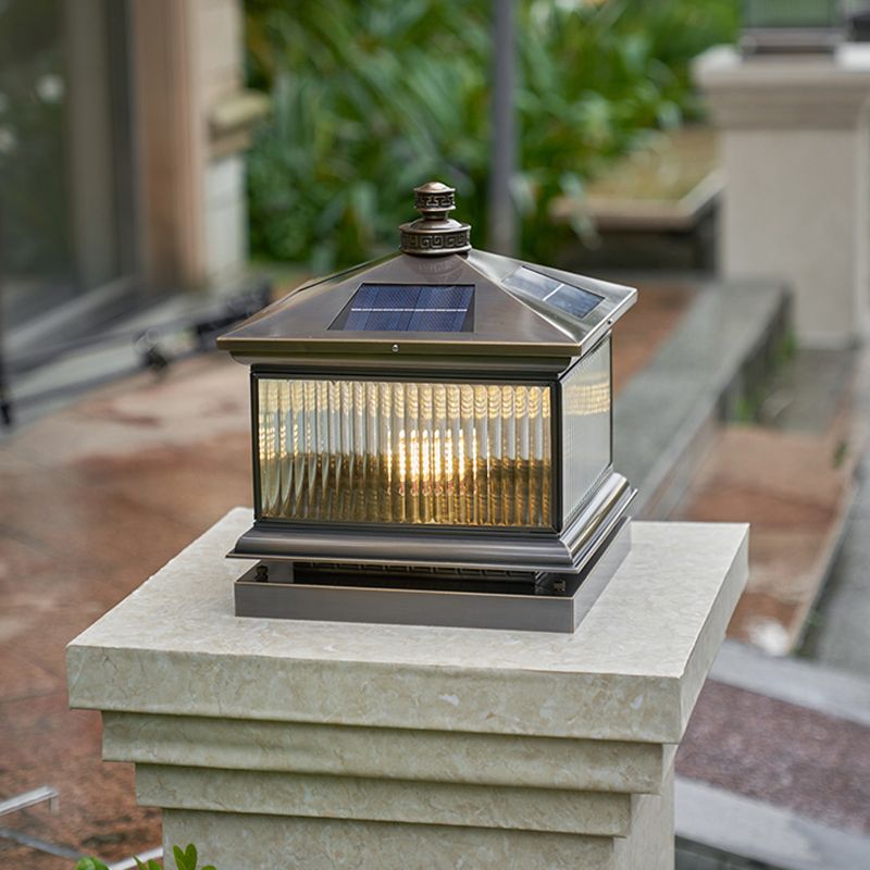Modern LED Pillar Lamp Simple Solar Lighting Fixture for Garden