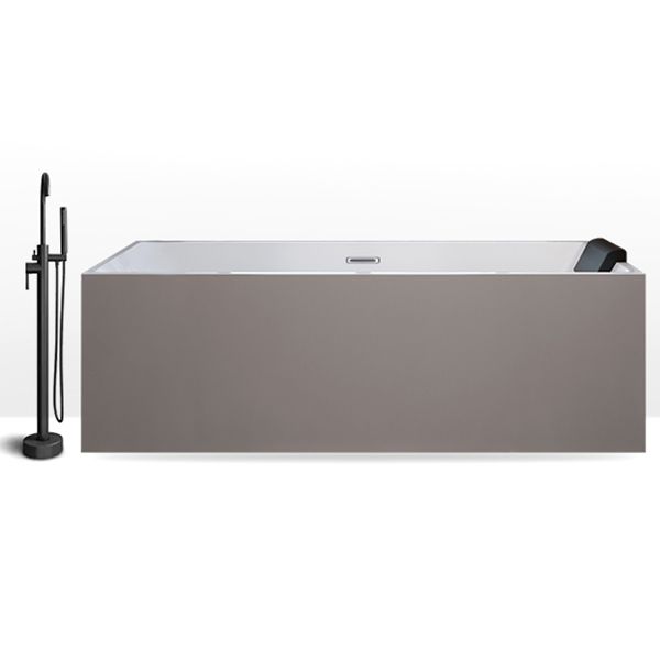 Rectangular Back to Wall Bathtub Antique Finish Soaking Modern Bath Tub