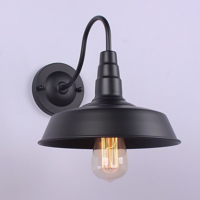 Industrial 1 Light Wall Light Fixture with Metallic Shade for Restaurant