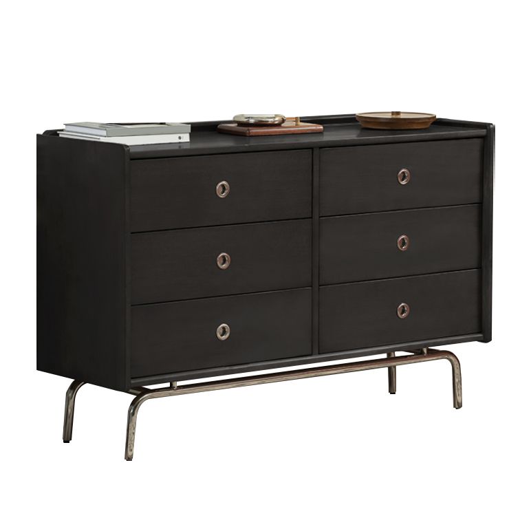 Ultra Modern Horizontal Double Dresser Solid Pine Storage Chest Dresser for Bedroom