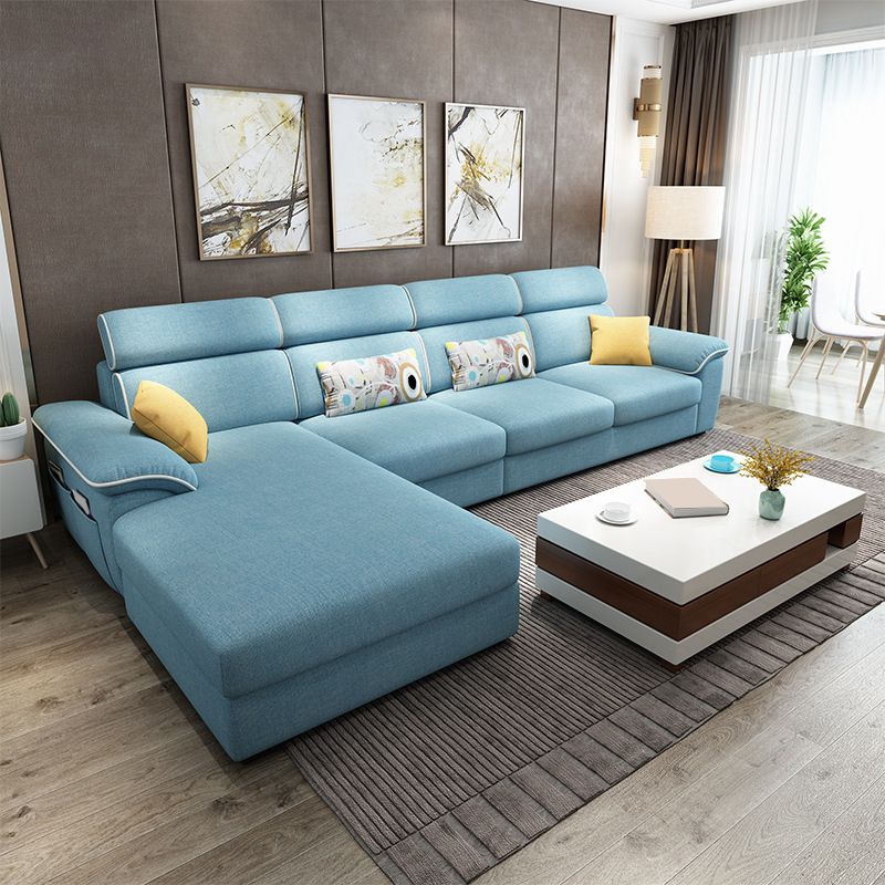 63" W Pillow Top  Arm Sectionals,Living Room Fabric Sectional sofa,L-Shape