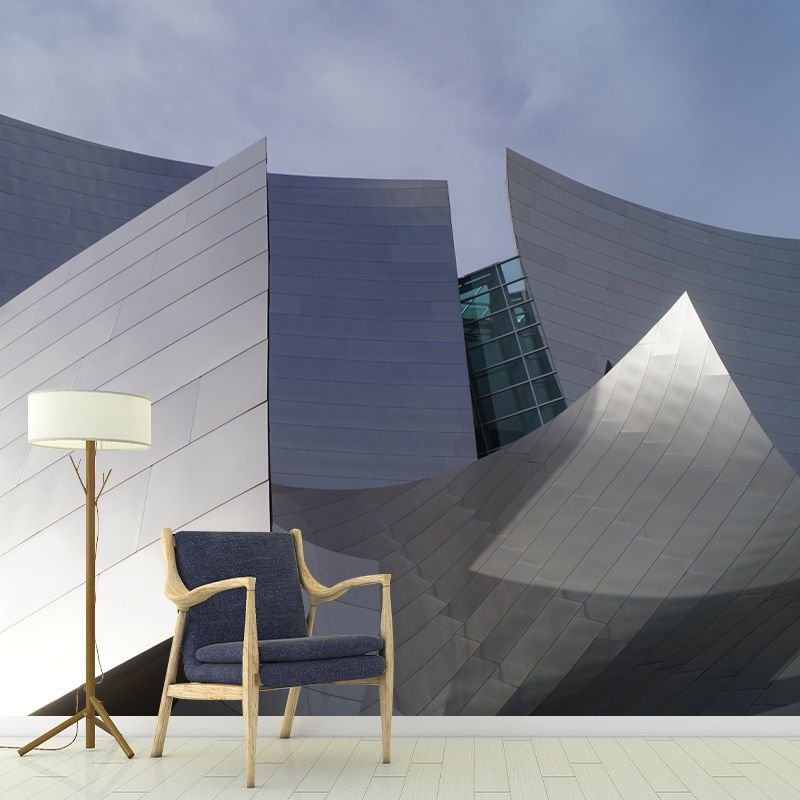 American City Architecture Mural Mildew Resistant Wallpaper for Meeting Room