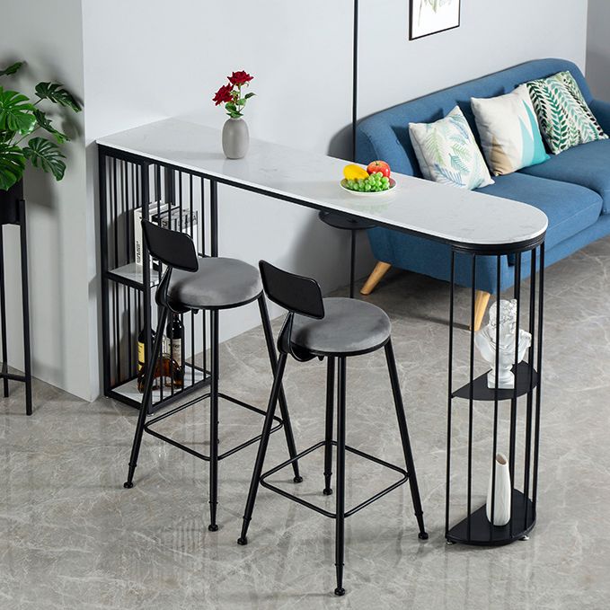 Modern Style Upholstered Counter Stool Bar-height Bar Stool with Footrest
