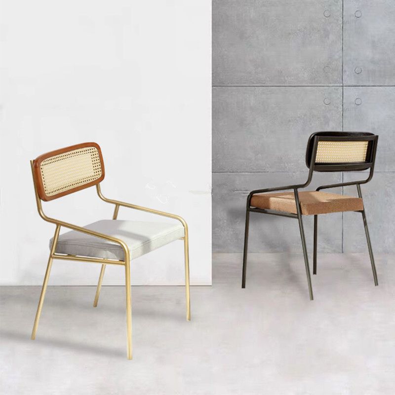 Upholstered Dining Chairs Open Back Dining Chairs with Metal Legs