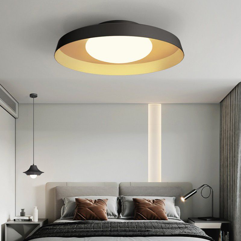 Modern 1 - Light Ceiling Flush Mount Iron & Acrylic LED Flush in Black / White