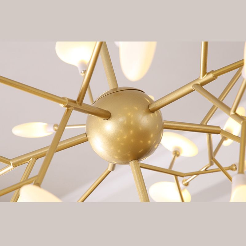 Gold Fireflies Chandelier Light Fixture Simplistic Acrylic Pendant Chandelier for Bedroom