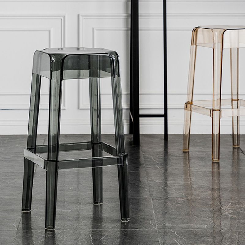 Contemporary Backless Bar-stool Plastic Counter Bar Stool with Plastic Legs for indoor