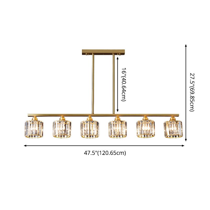 Cilindro illuminazione dell'isola Crystal Contemporary Simplicity Fissature di illuminazione a sospensione per il ristorante