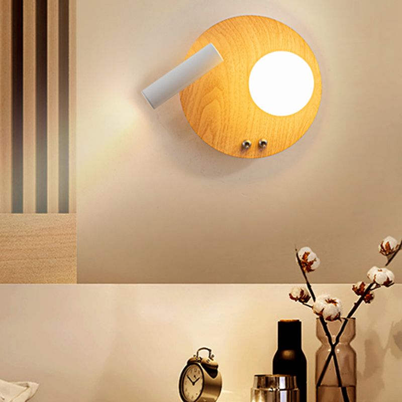 2 luces de lectura geométrica de la iluminación de pared de estilo moderno lámpara montada en la pared en marrón