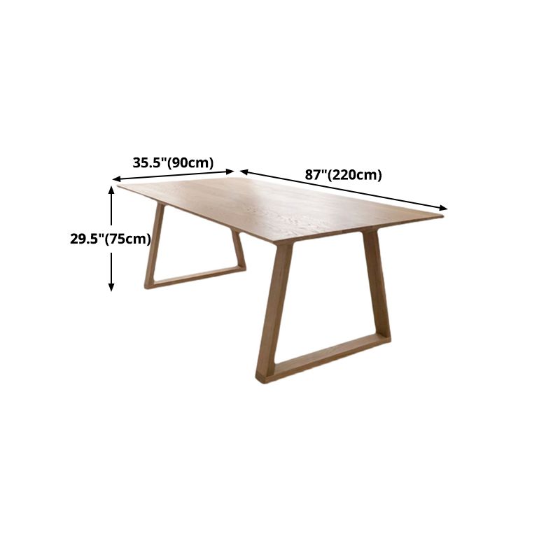Solid Wood Contemporary Rectangular Table Wood Top Table with Sled Base