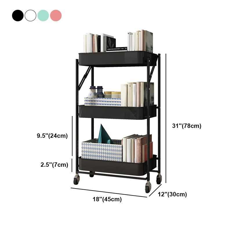 Moderner Stil 3-Shelf-Bücherregal 17.83 "l vertikales Regalbuch mit Zaubererrädern