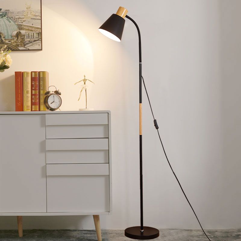 Noordse flexibele arm vloerlicht metallic 1 lampstudieruimte Standing Light
