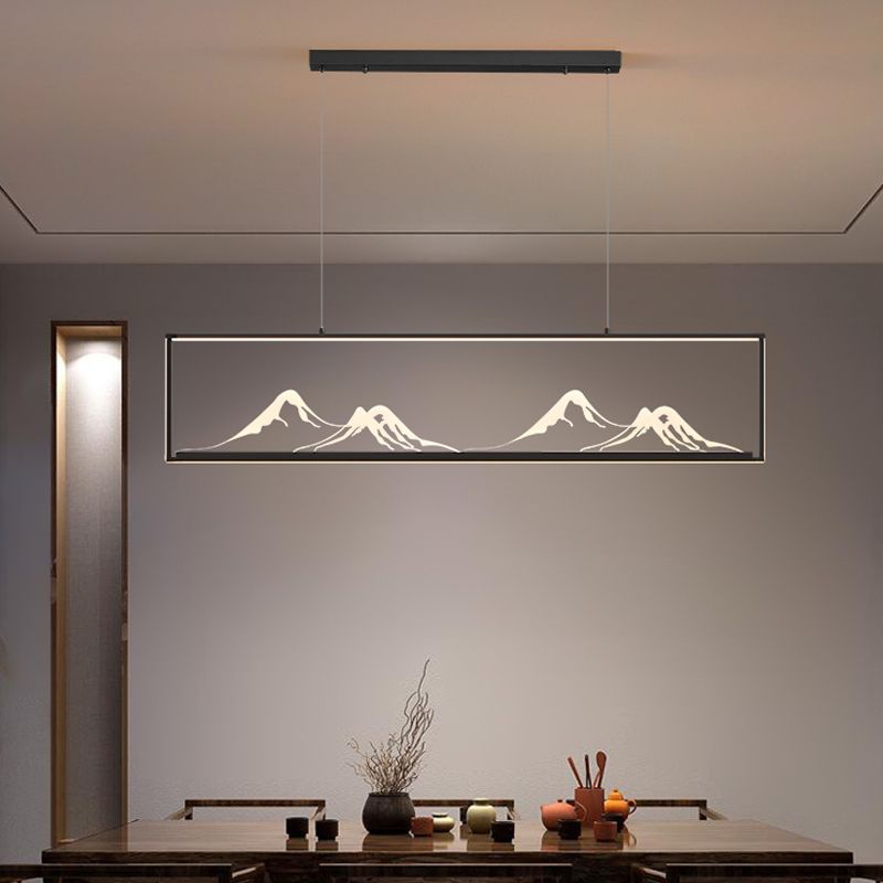 Geometrische Inselleuchte moderne Teelauminselbeleuchtung mit Acrylschatten