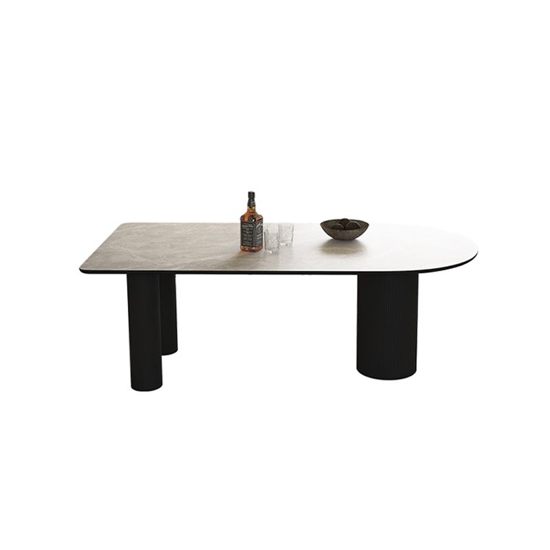 Free Form Modern Dining Table for Home White Dinette Table with Matte Finish Legs