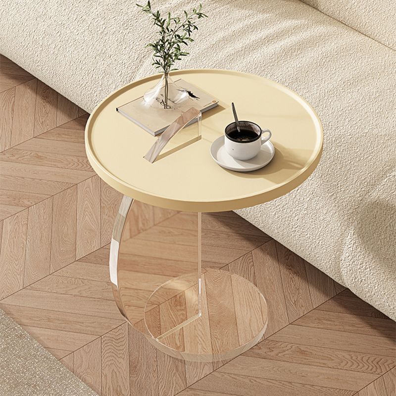 19.68" Wide Abstract Side Table Round Tray Top Sofa Side Accent Table