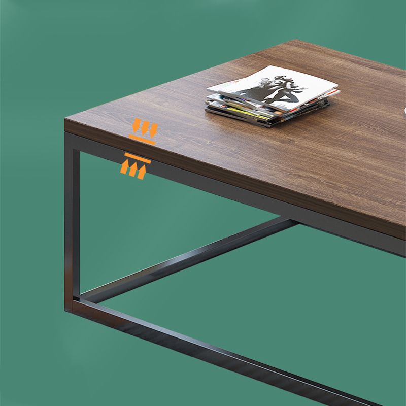 Rectangular Frame Base Wooden Table Modern Style Coffee Table
