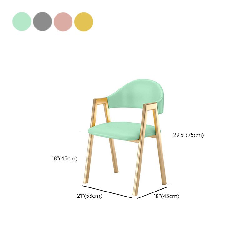 Upholstered Dining Chair Open Back Dining Chair with Gold Metal Legs