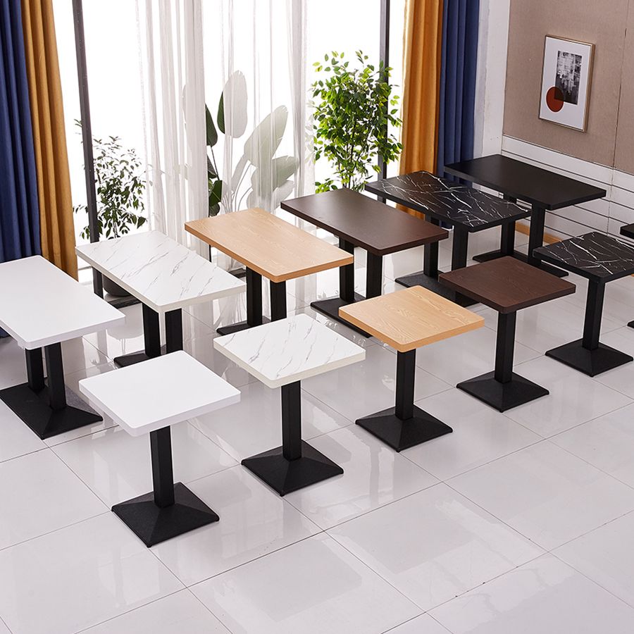 Modern Wooden Dining Room Table with Metal Legs for Living Room