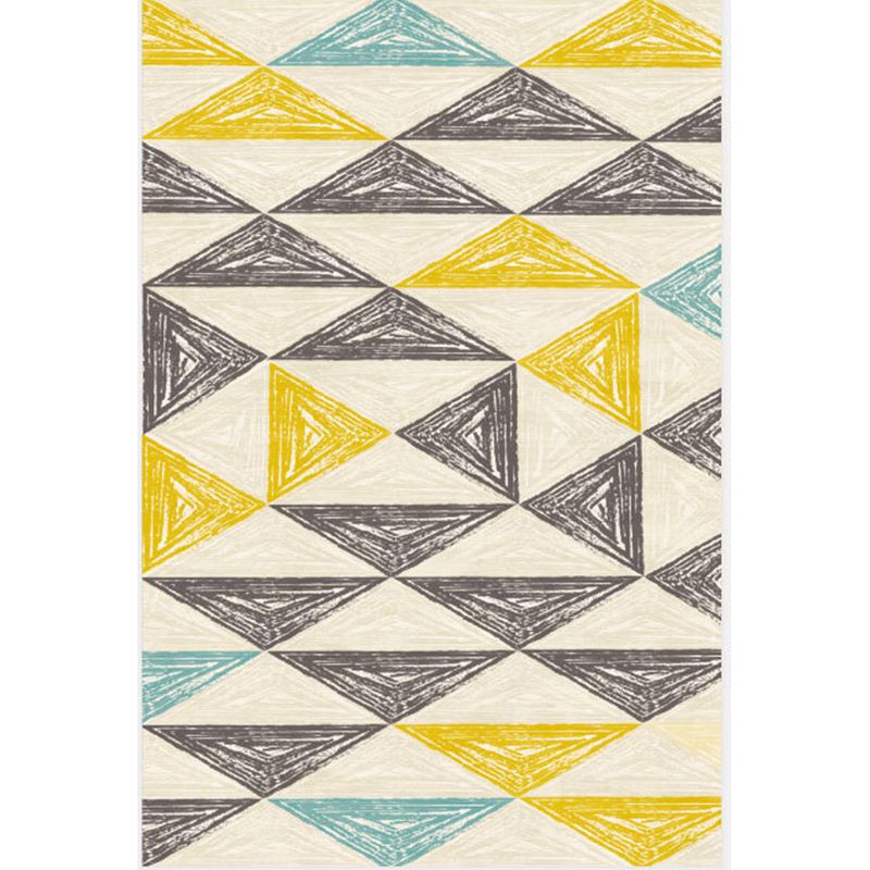 Simple Nordic Style Rug Multi Colored Geometric Print Carpet Washable Non-Slip Stain Resistant Rug for Home
