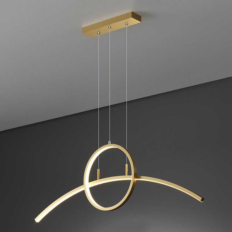 2 Lights Geometric Pendant Lighting Modern Metal Island Lighting