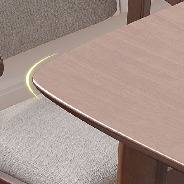 Traditional Dining Table Set 1/2/5/7 Pcs Solid Wood Dining Table and Cow Horn Chairs