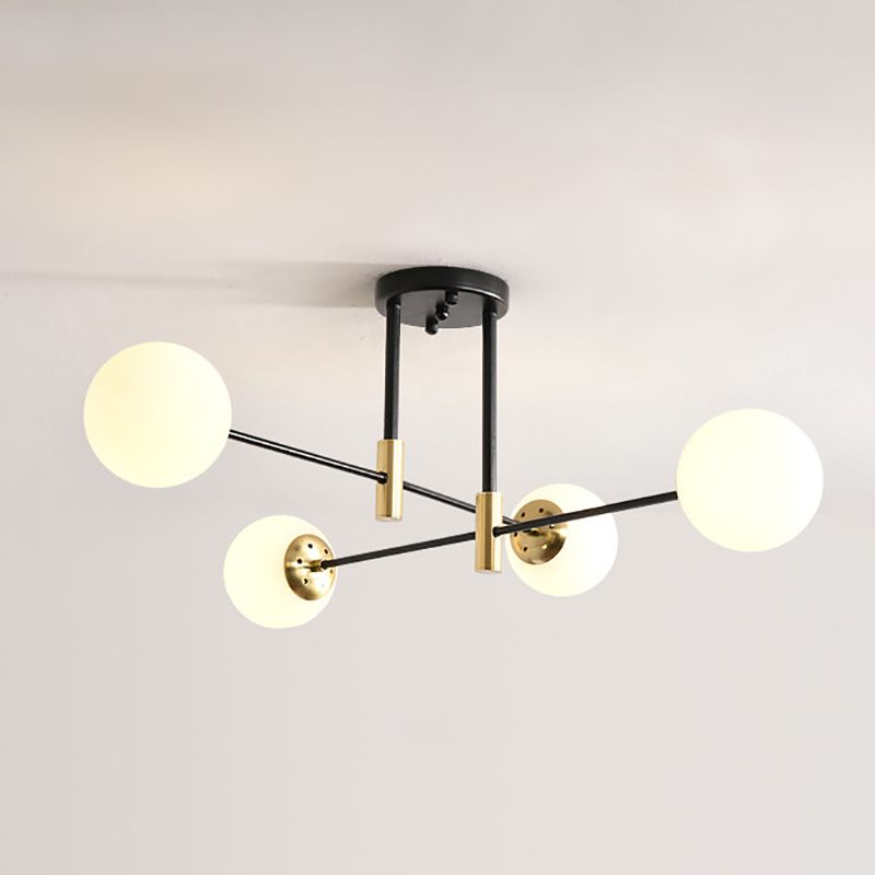 Ball Glass Shade Ceiling Light Modern Bedroom Ceiling Lamp Fixture