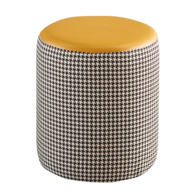 Modern Contrast Color Boucle Pouf Cylinder Shape Cotton Scratch Fool Stool Ottoman
