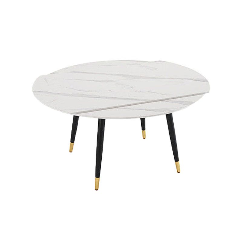 Modern Stone Round Table Standard Height Dining Table with 4 Legs