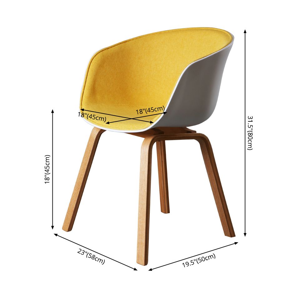 Contemporary Style Dining Room Chairs Kitchen Arm Chair with Wooden Legs