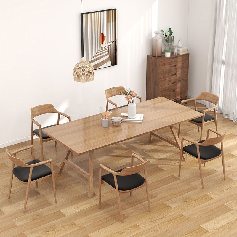 1/2/7 Pcs Pine Wood Modern Dining Room Set with Wooden Table and Chairs Dinette Set