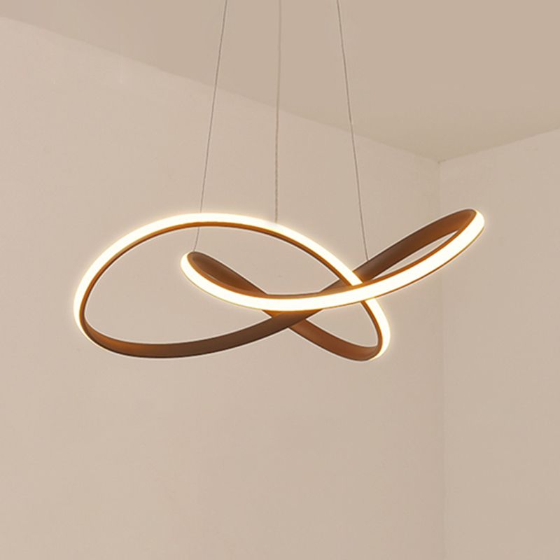Modern Artistic LED Linear Pendant Light Aluminium Hanging Lamp with Silicone Shade