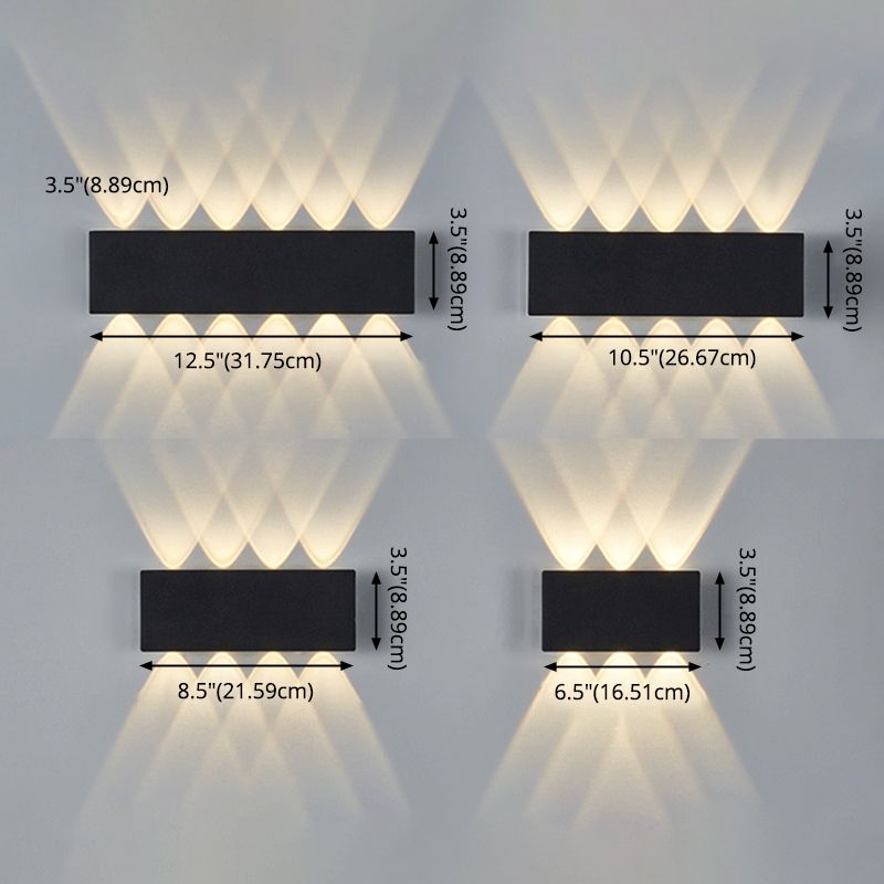 Lámpara de pared LED creativa moderna de aluminio Rectangular Rectangular Water Light en negro