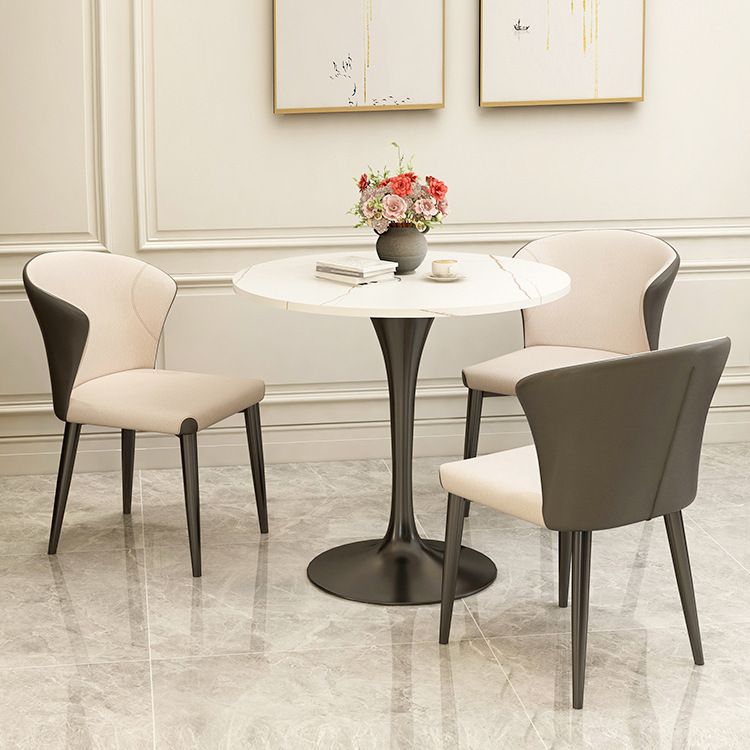 Modern Round Dining Table for Kitchen Dinette Table with Metal Tulip