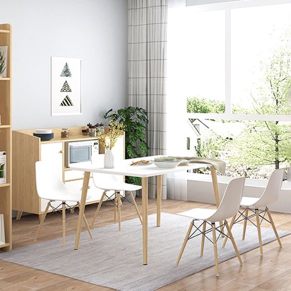 Standard Height Wood Top Dining Set with 4 Light Brown Wood Legs for Dining Furniture