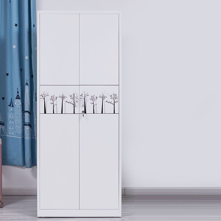 Contemporary Two Doors Wardrobe Armoire Steel Wardrobe Closet