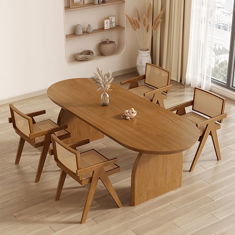 Dining Room Oval Dinner Table Kitchen Solid Wood Dining Table